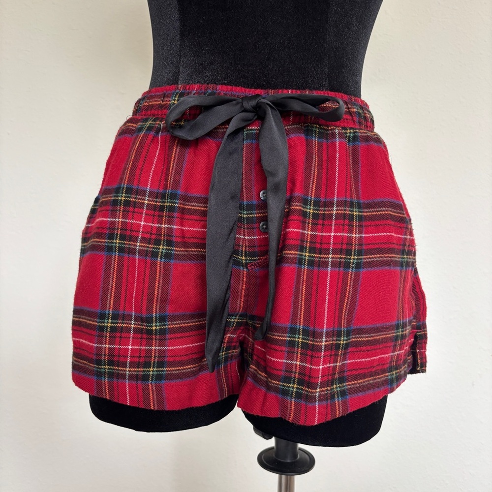 Abercrombie & Fitch Red Flannel Plaid Sleep Shorts